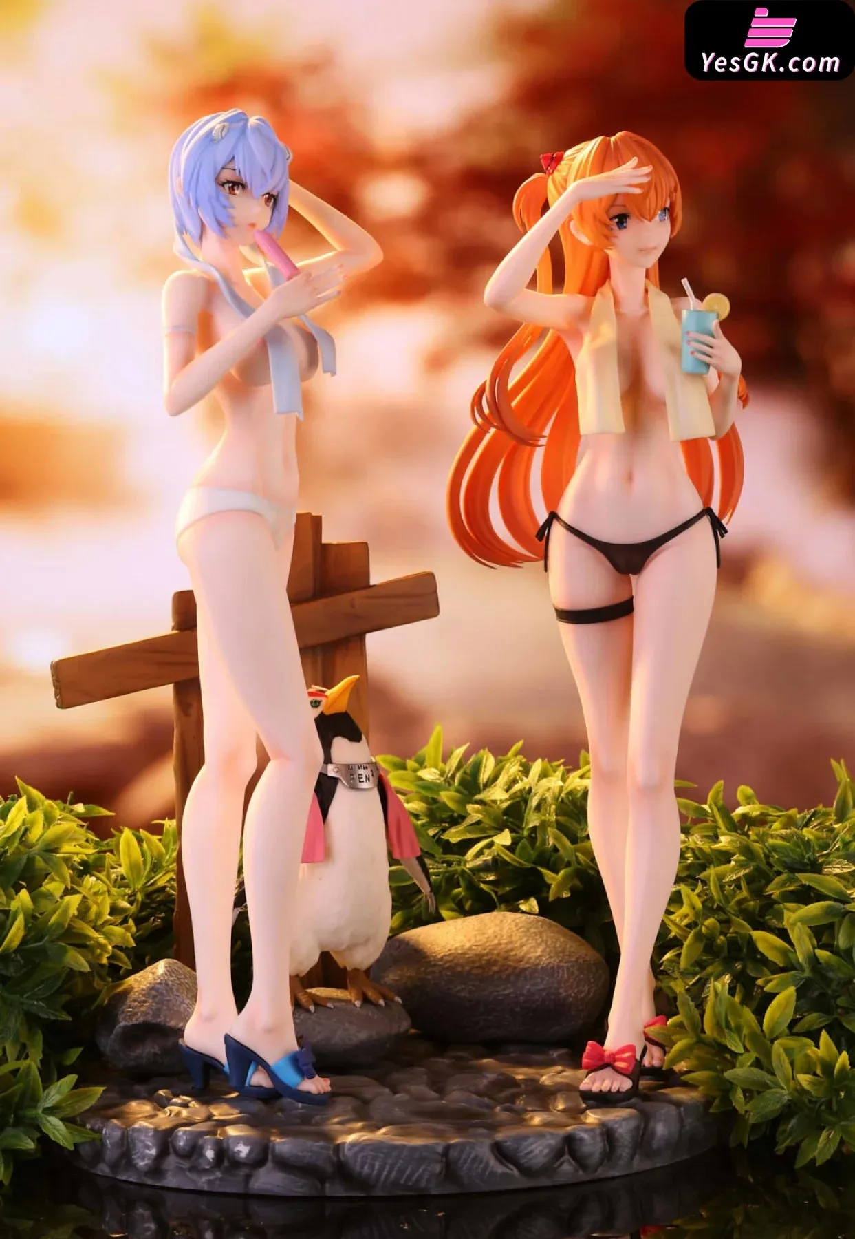Asuka Langley Soryu and Ayanami Rei Resin Statue - Sun Bird Studio [In-Stock]