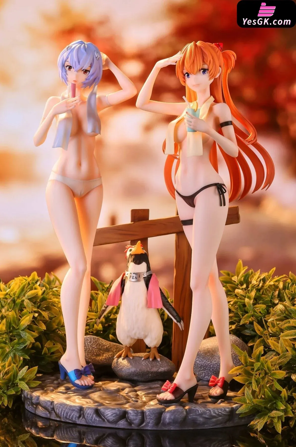 Asuka Langley Soryu and Ayanami Rei Resin Statue - Sun Bird Studio [In-Stock]
